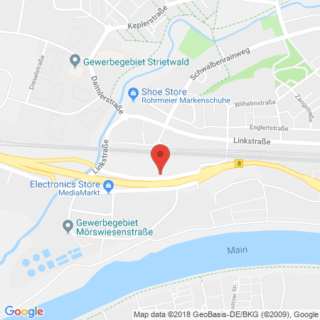 Position der Autogas-Tankstelle: Supermarkt-tankstelle Am Real,- Markt Aschaffenburg Horchstr. 120 in 63741, Aschaffenburg