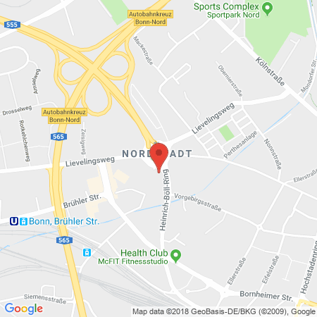 Position der Autogas-Tankstelle: Svg Tankstelle Bonn Potsdamer Platz  in 53119, Bonn