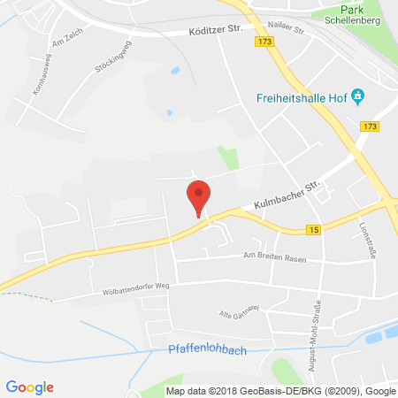 Position der Autogas-Tankstelle: Esso Tankstelle in 95030, Hof