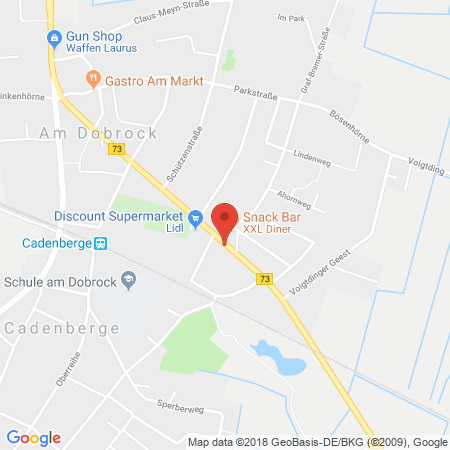 Position der Autogas-Tankstelle: Shell Tankstelle in 21781, Cadenberge