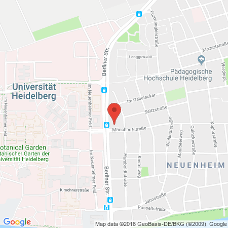 Position der Autogas-Tankstelle: Shell Tankstelle in 69120, Heidelberg
