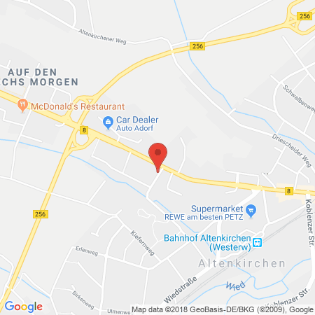 Position der Autogas-Tankstelle: Ts Altenkirchen in 57610, Altenkirchen