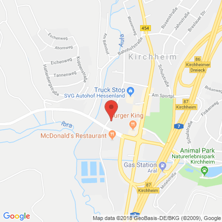 Standort der Autogas Tankstelle: Lomo Autohof Kirchheim, (Agip) in 36275, Kirchheim