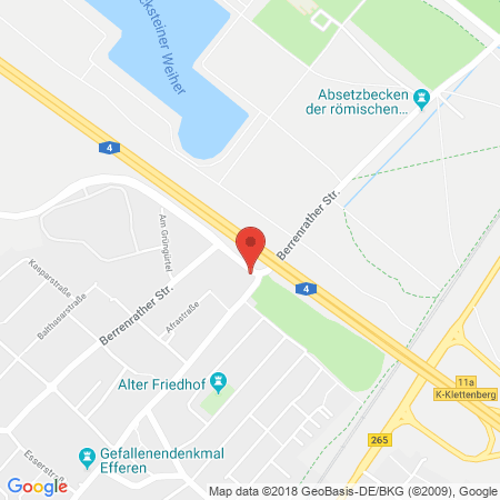 Position der Autogas-Tankstelle: Huerth, Berrenratherstr. 574 in 50354, Huerth