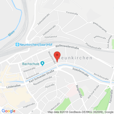 Position der Autogas-Tankstelle: Esso Tankstelle in 66538, Neunkirchen