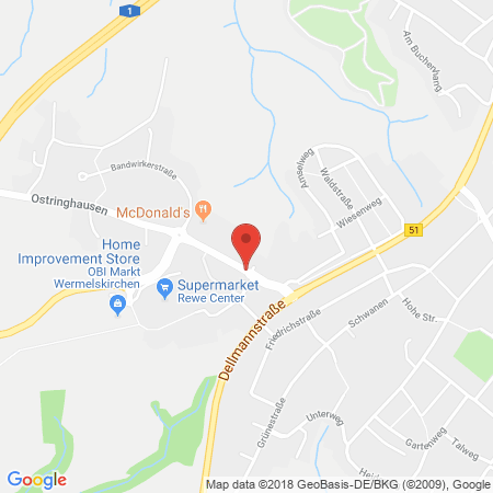 Position der Autogas-Tankstelle: JET Tankstelle in 42929, Wermelskirchen