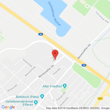 Position der Autogas-Tankstelle: Rewe Tankstelle in 50354, Hürth-efferen