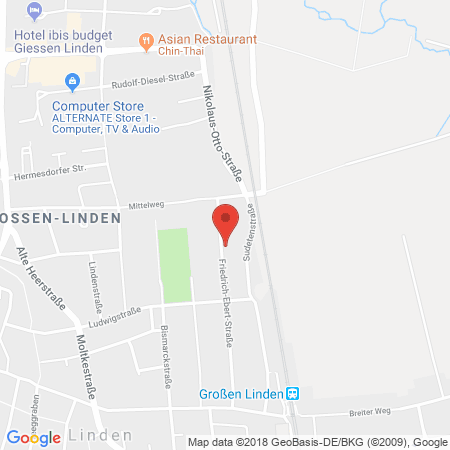 Position der Autogas-Tankstelle: Mengin Tank-stop Linden in 35440, Linden / Großen-linden