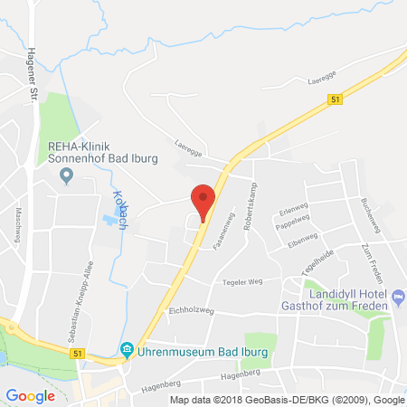 Position der Autogas-Tankstelle: JET Tankstelle in 49186, Bad Iburg