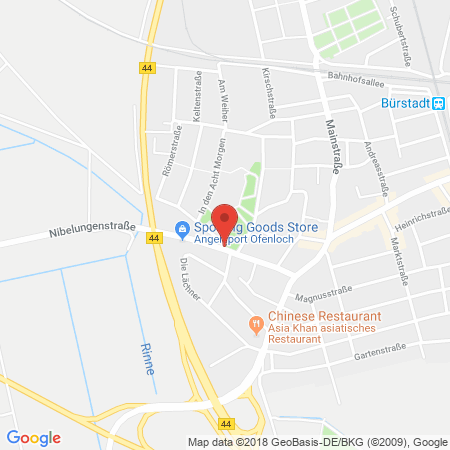 Position der Autogas-Tankstelle: Classic Bürstadt in 68642, Bürstadt