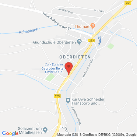 Position der Autogas-Tankstelle: Freie Tankstelle Gbr. Reitz & Co. KG in 35236, Breidenbach-Oberdieten