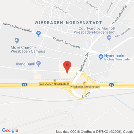 Position der Autogas-Tankstelle: Shell Tankstelle in 65205, Wiesbaden