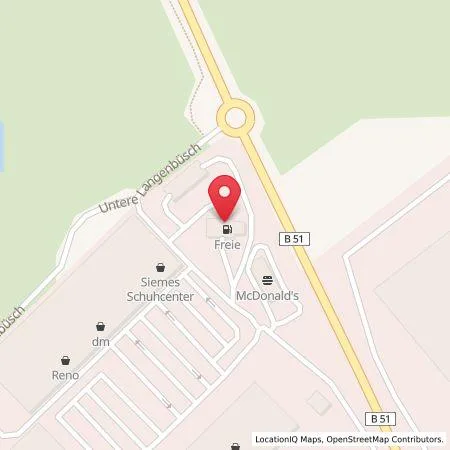 Karte Supermarkt-Tankstelle