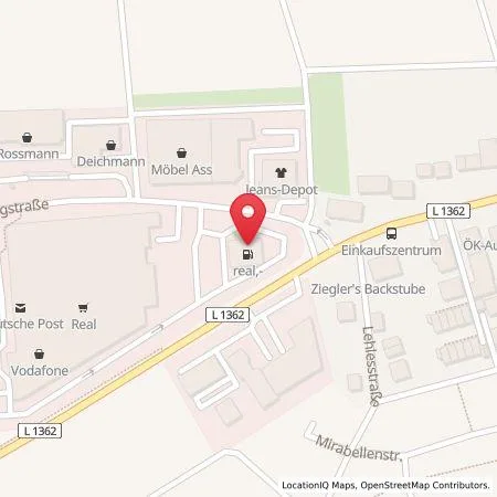 Karte Supermarkt-Tankstelle