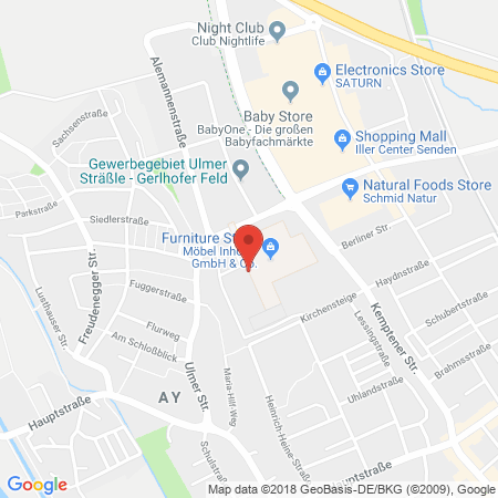 Kartenansicht Möbel Inhofer GmbH und Co. KG