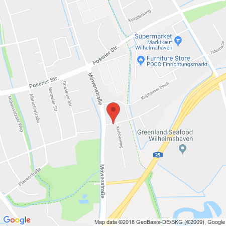 Kartenansicht Bosch Service Wilhelmshaven im Autohaus Wolff