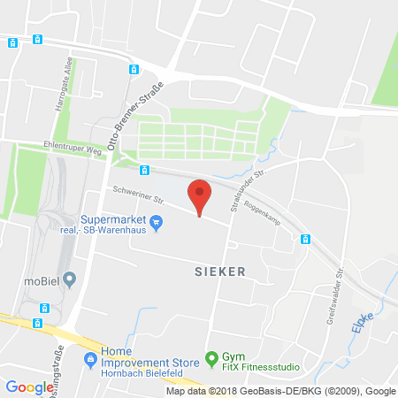 Kartenansicht Supermarkt-Tankstelle am real,- Markt