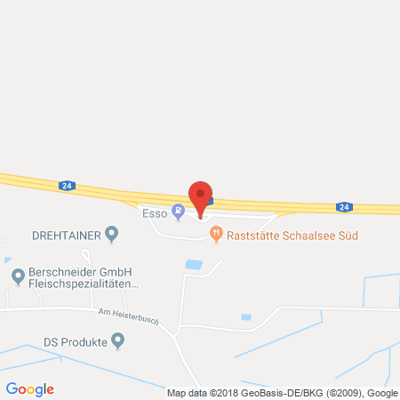Kartenansicht BAB-Tankstelle Schaalsee (Esso)