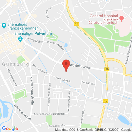 Kartenansicht V-Markt Günzburg