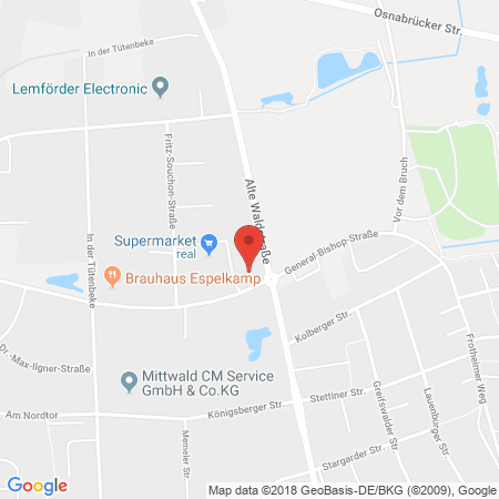 Kartenansicht Supermarkt-Tankstelle am real,- Markt