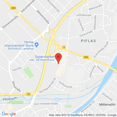 Kartenansicht Supermarkt-Tankstelle am real,- Markt