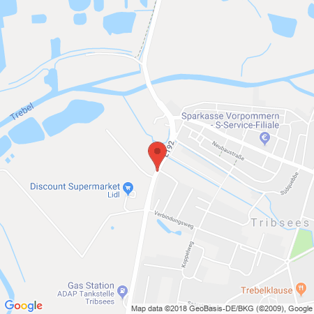 Kartenansicht ADAP Technik GmbH / Tankstelle Tribsees