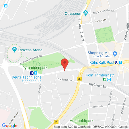Kartenansicht Esso Station an der Kölnarena