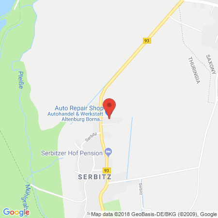 Kartenansicht Autohaus Banisch Serbitz