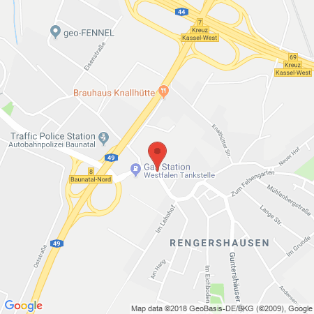 Kartenansicht Westfalen-Tankstelle Wilhelm Dittmar (Baunatal)