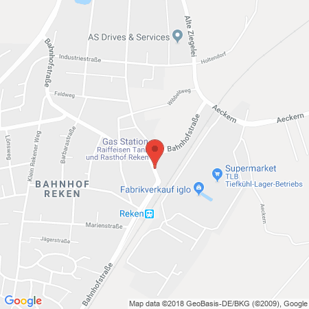 Kartenansicht Raiffeisen Hohe Mark, Tankstelle Reken