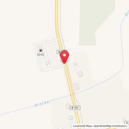 Karte BHG Brennstoffhandel Großer Gmbh - Tankstelle an der B101