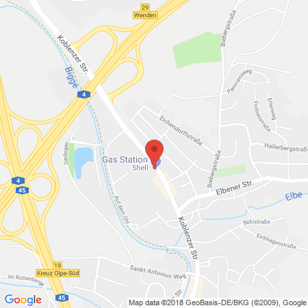 Kartenansicht Shell