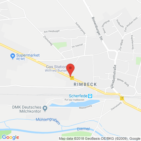 Kartenansicht Tankstelle Bunse