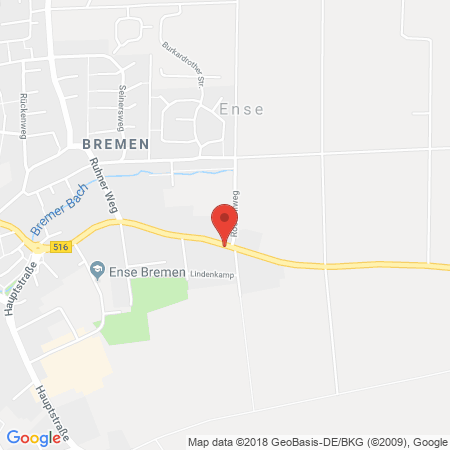 Kartenansicht Raiffeisen Tankstelle Ense Bremen