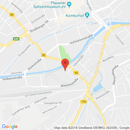 Kartenansicht Dornig Autohaus Plauen