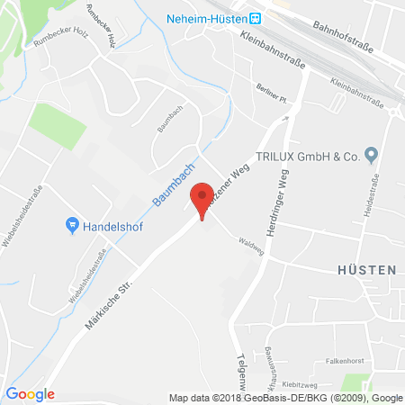 Kartenansicht Tankstelle Grüne