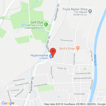 Kartenansicht V-Markt Türkheim