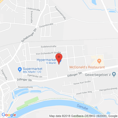 Kartenansicht V-Markt Lauingen