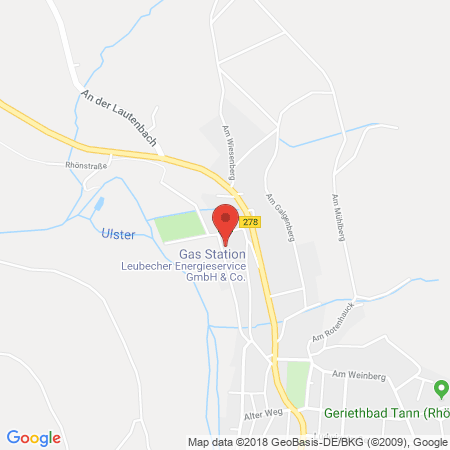 Kartenansicht bft-Tankstelle Leubecher