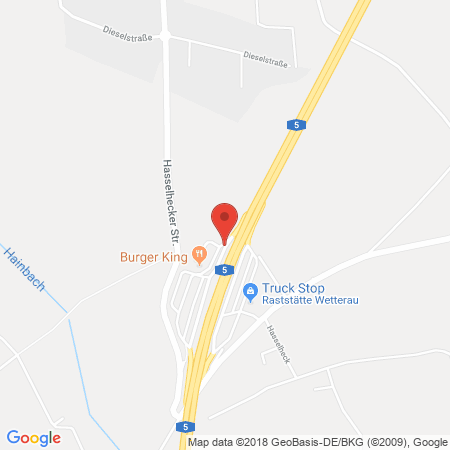 Kartenansicht BAB-Tankstelle Wetterau West (Aral)