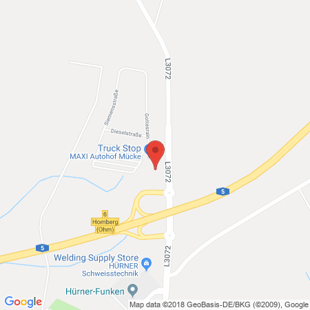 Kartenansicht Maxi Autohof Mücke (Esso)