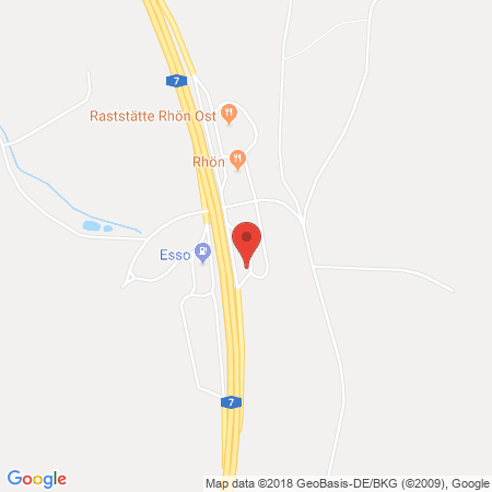 Kartenansicht BAB-Tankstelle Rhön Ost (Avia)