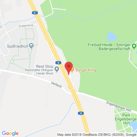 Kartenansicht BAB-Tankstelle Ohligser Heide Ost (Aral)