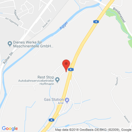 Kartenansicht BAB-Tankstelle Aggertal Nord (ARAL)