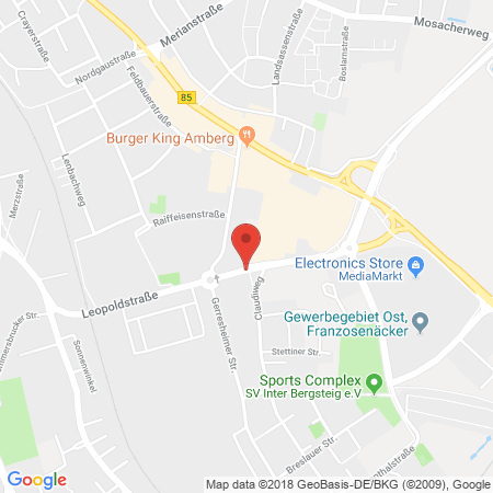 Kartenansicht Amberger-Autogas-Zentrum, Kundenkartentankstelle