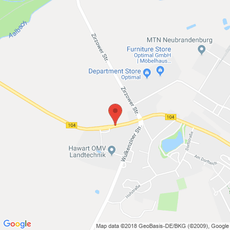 Kartenansicht OIL! Tankstelle Neubrandenburg-Weitlin