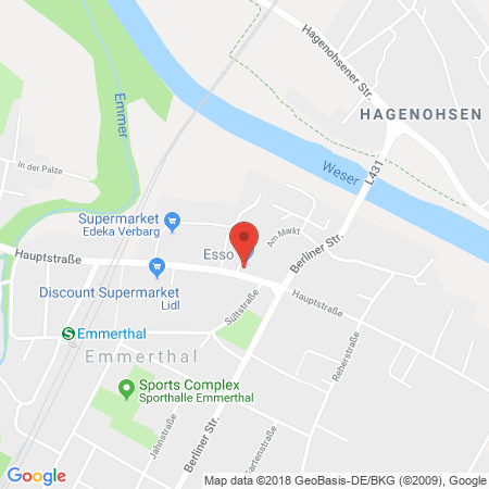 Kartenansicht Esso Tanksstelle Pohl