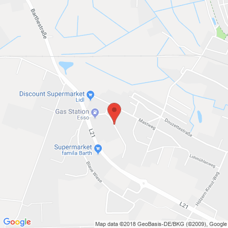 Kartenansicht Tank GmbH Barth, Esso Tankstelle