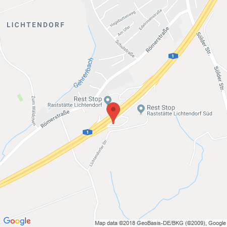 Kartenansicht BAB-Tankstelle Lichtendorf Süd (Aral)