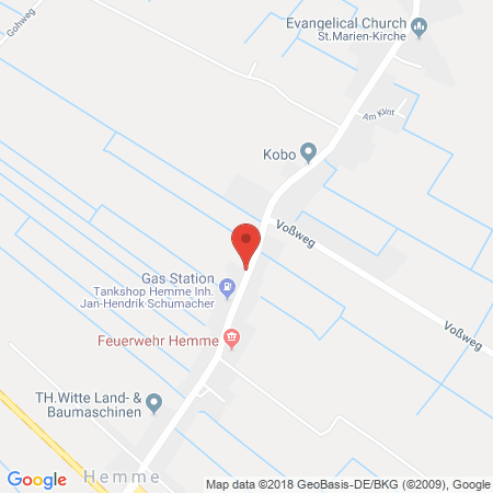 Kartenansicht Freie Tankstelle Schuhmacher, Tankstop Hemme